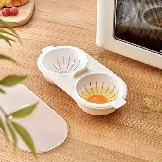 Microwave Egg Cooker 1/2pcs Double Layers with Lid - The Silver Spoon