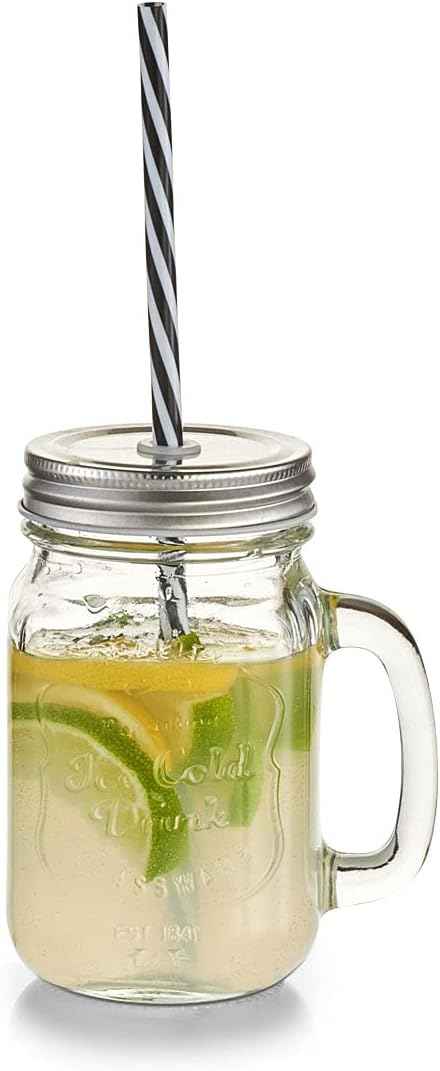 Zeller 19746 Drinking Glasses Set, 5-Piece Glass/Metal/Wood, Approx. 20 x 22 x 22 cm