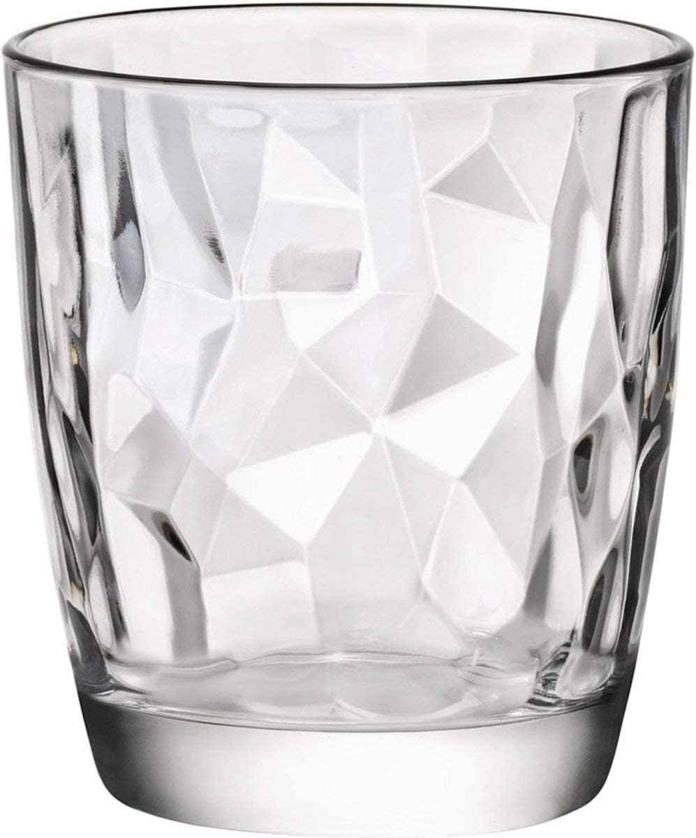 Bormioli Rocco 350200 Diamond Trasparente Water Glass, 305 ml, Glass, Transparent, Pack of 6