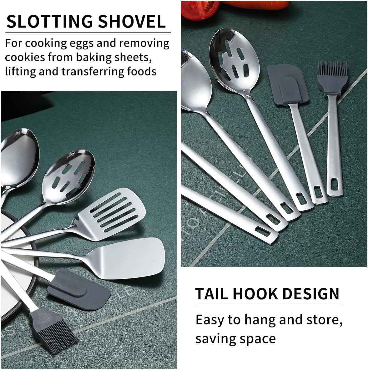 Stainless Steel Kitchenware Set 40 Pieces with Holder - Essential for Every Kitchen - The Silver Spoon