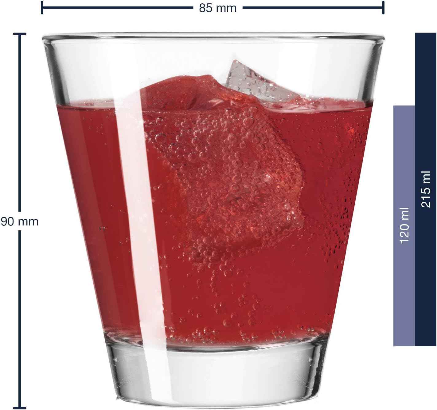 Leonardo Ciao 012666 Drinking Glasses, Set of 6, Dishwasher Safe Water Glasses, Drinking Cup, Glass Juice Glasses, Drink Set, 215 ml