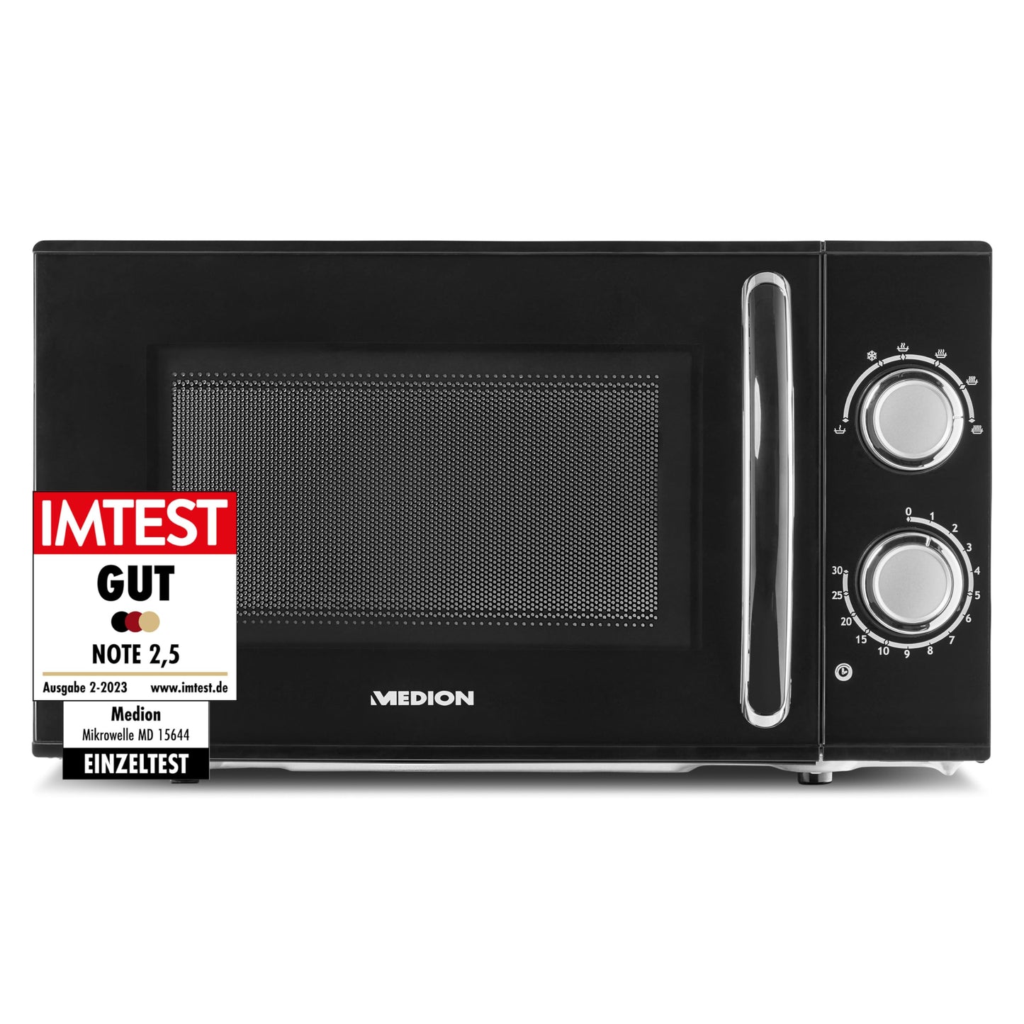 MEDION Microwave oven (wood look, 20 litres, 700 watts, mirror door, 5 power modes, defrost function, timer, MD10596) white