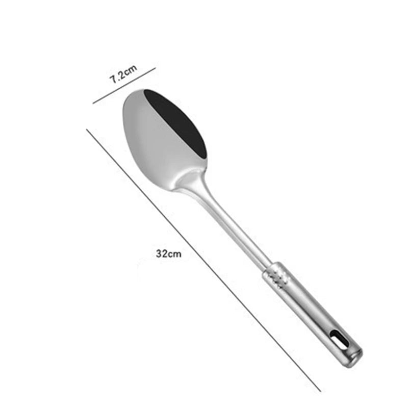 Polished Round Stainless Steel Kitchenware Set with Hanging Holes - The Silver Spoon