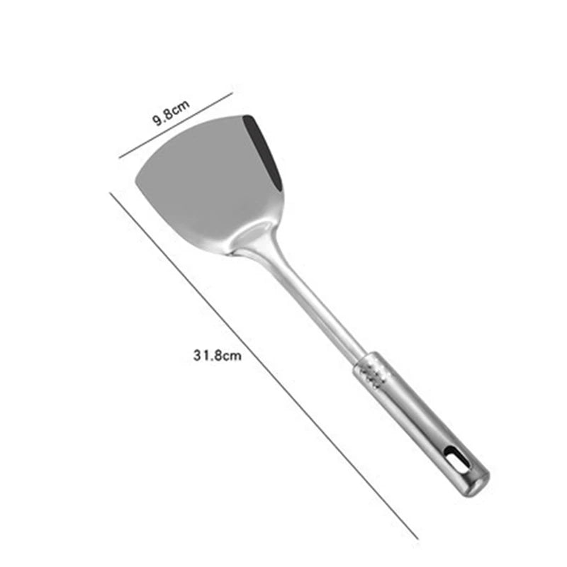 Polished Round Stainless Steel Kitchenware Set with Hanging Holes - The Silver Spoon