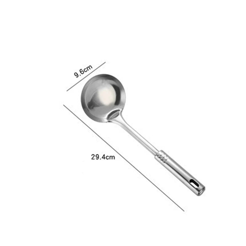 Polished Round Stainless Steel Kitchenware Set with Hanging Holes - The Silver Spoon