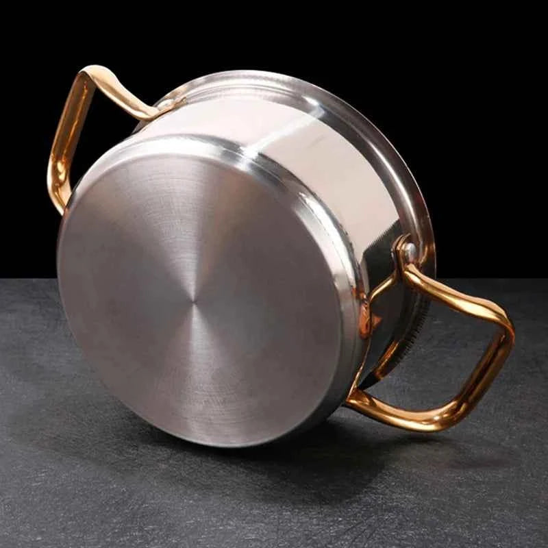 304 Stainless Steel Hot Pot Honeycomb Non-Stick Pot with Lid - The Silver Spoon