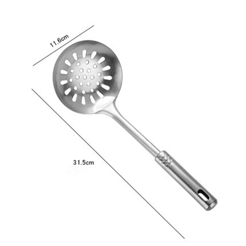 Polished Round Stainless Steel Kitchenware Set with Hanging Holes - The Silver Spoon
