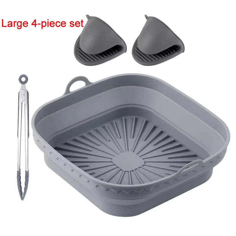 Silicone Air Fryer Basket Tray Container 20-23cm - The Silver Spoon