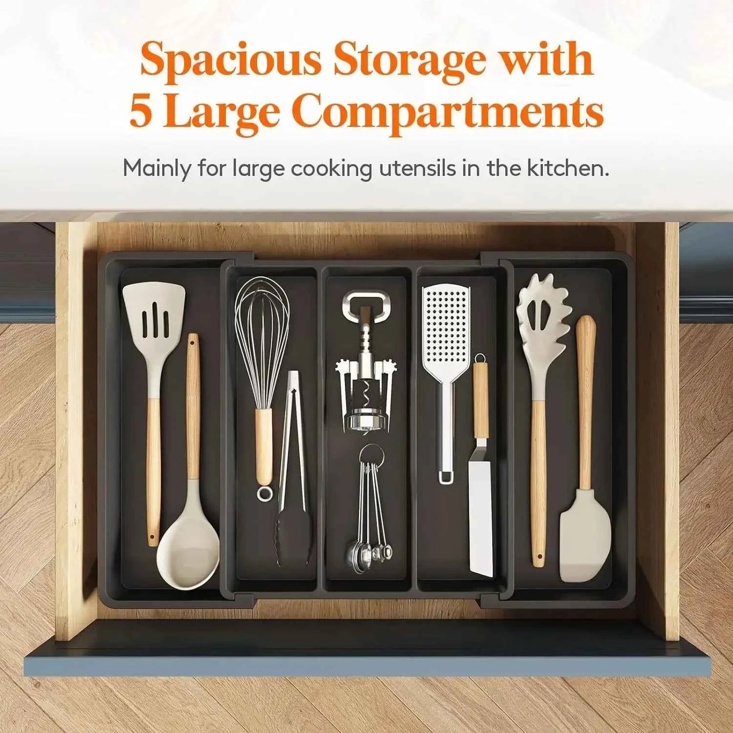 Expandable Utensil Tray - Cutlery Drawer Organizer for Easy Storage - The Silver Spoon