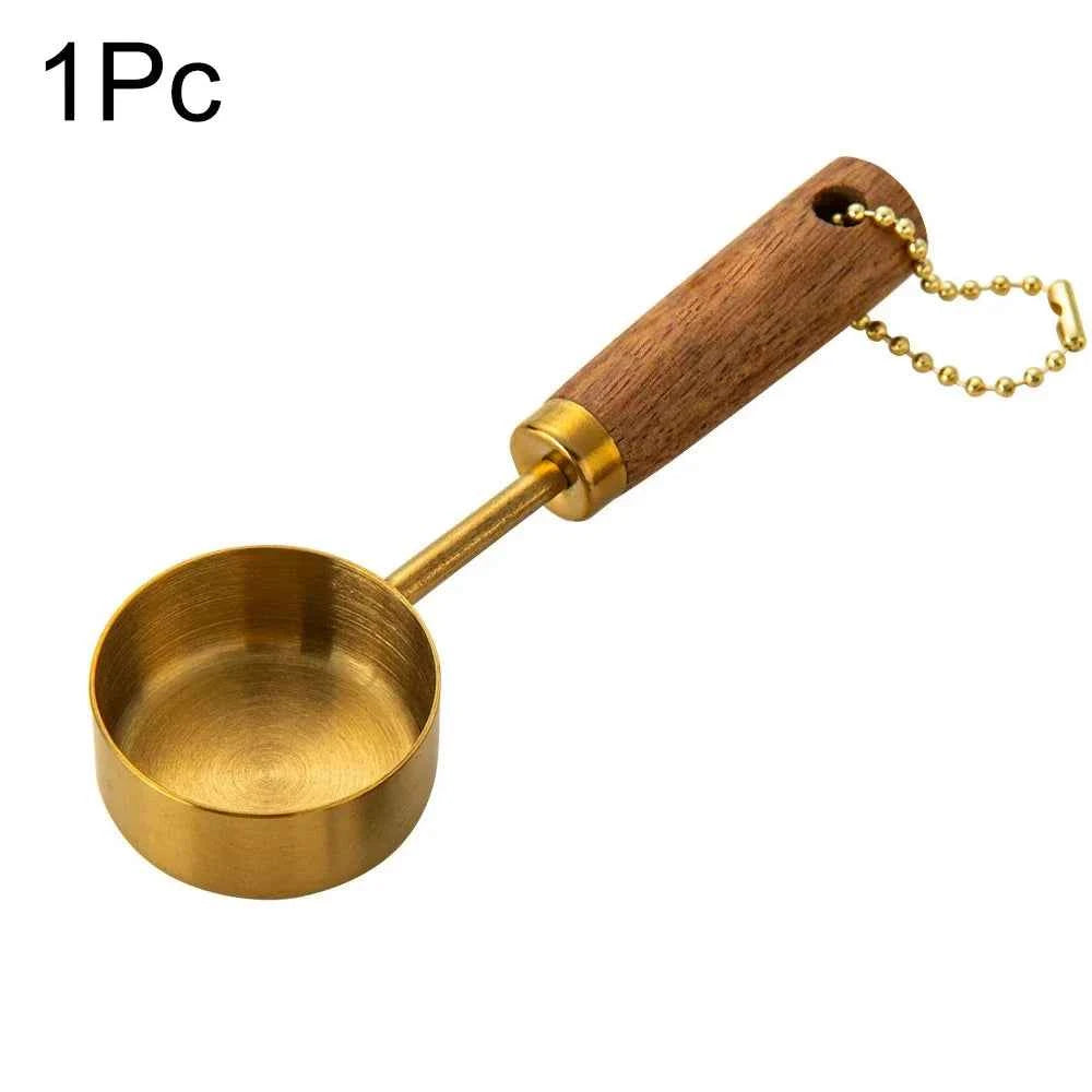 Stainless Steel Measuring Cups and Spoons Set with Scale Wooden Handle - 1/4/8pcs Kitchen Baking Tools - The Silver Spoon