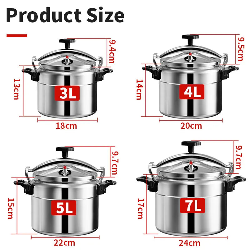 Aluminum Pressure Cooker for Gas - Safe with Easy Lock Lid - The Silver Spoon