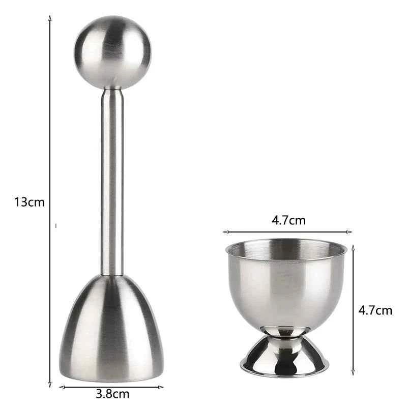Stainless Steel Egg Shell Opener for Hard and Soft Boiled Eggs - The Silver Spoon