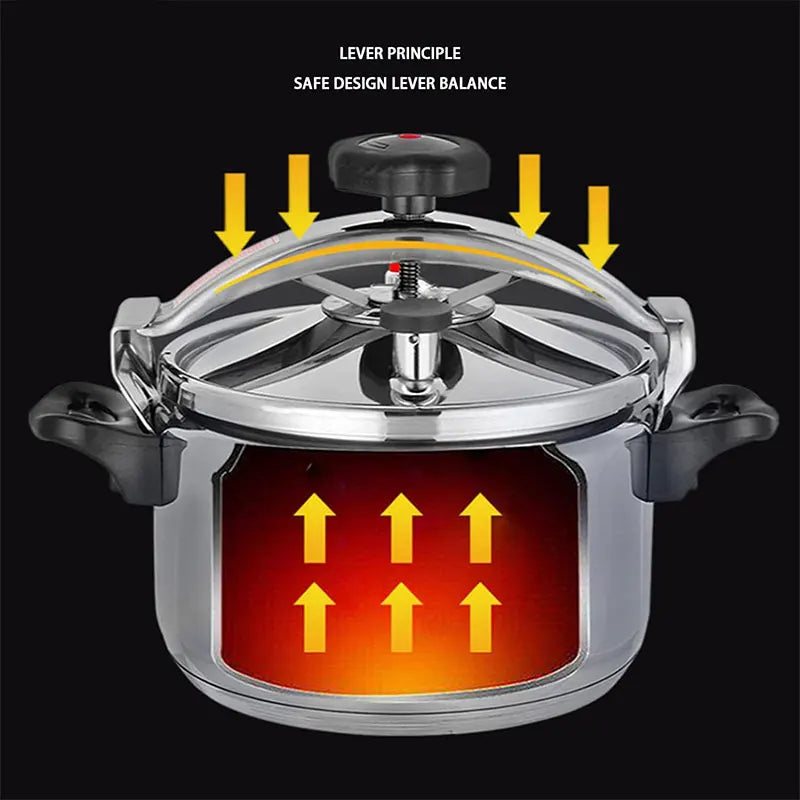 Aluminum Pressure Cooker for Gas - Safe with Easy Lock Lid - The Silver Spoon