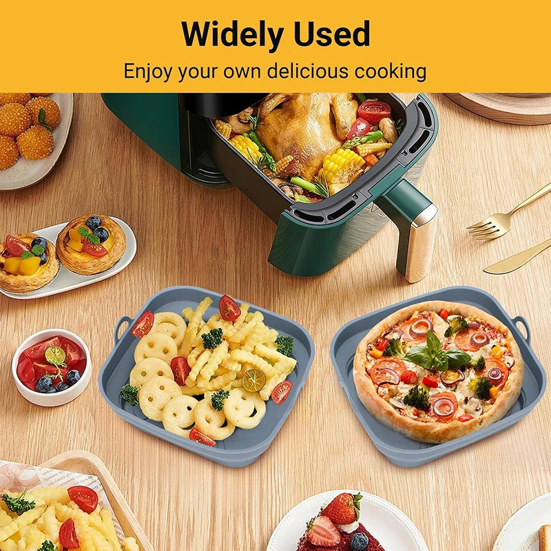 Silicone Air Fryer Basket Tray Container 20-23cm - The Silver Spoon