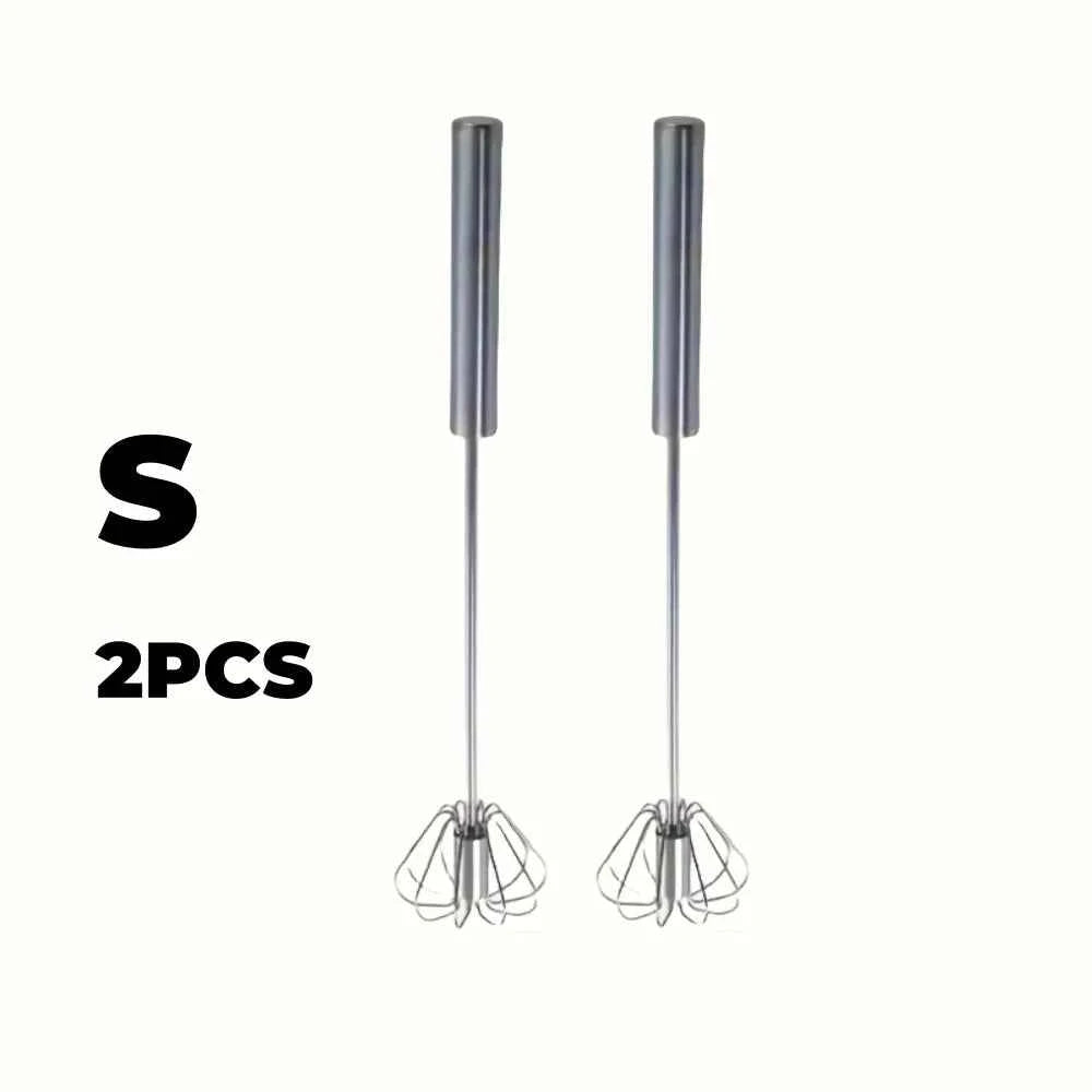 Stainless Steel Egg Beater - Durable Semi-Automatic Mixer for Effortless Mixing - The Silver Spoon