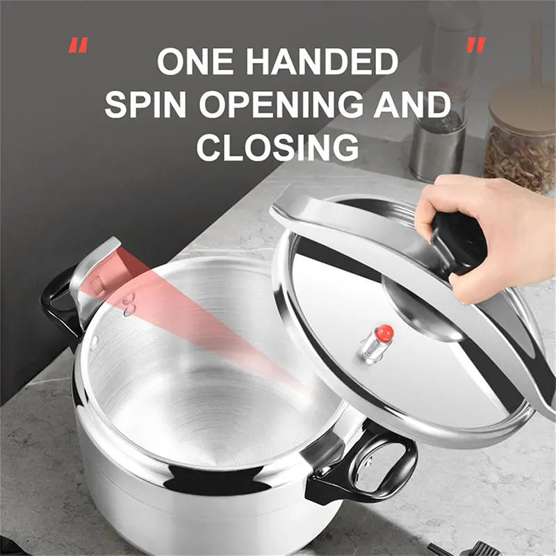 Aluminum Pressure Cooker for Gas - Safe with Easy Lock Lid - The Silver Spoon