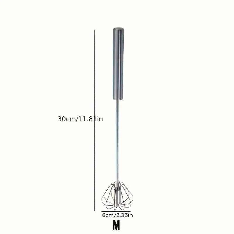 Stainless Steel Egg Beater - Durable Semi-Automatic Mixer for Effortless Mixing - The Silver Spoon