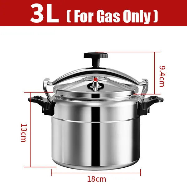 Aluminum Pressure Cooker for Gas - Safe with Easy Lock Lid - The Silver Spoon