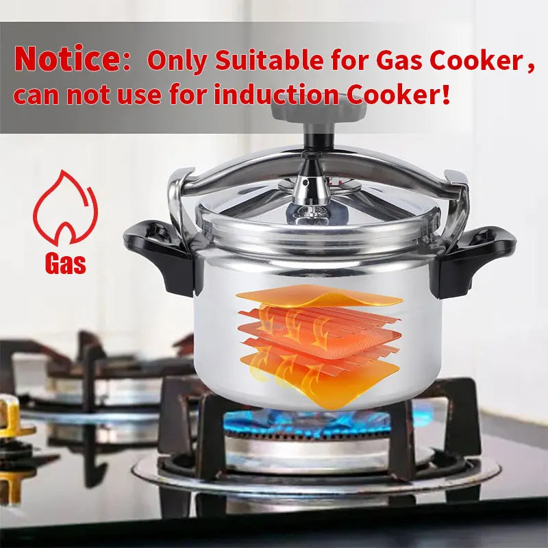 Aluminum Pressure Cooker for Gas - Safe with Easy Lock Lid - The Silver Spoon