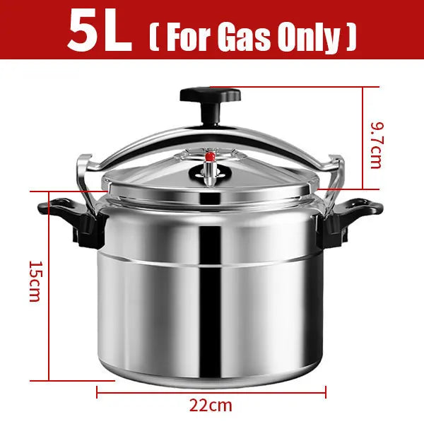 Aluminum Pressure Cooker for Gas - Safe with Easy Lock Lid - The Silver Spoon