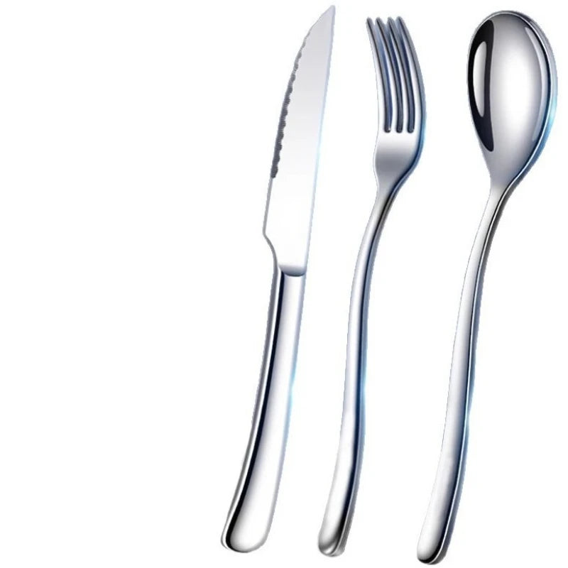 Stainless Steel Dining Cutlery Set - 3 Piece Knife, Fork, and Spoon - The Silver Spoon