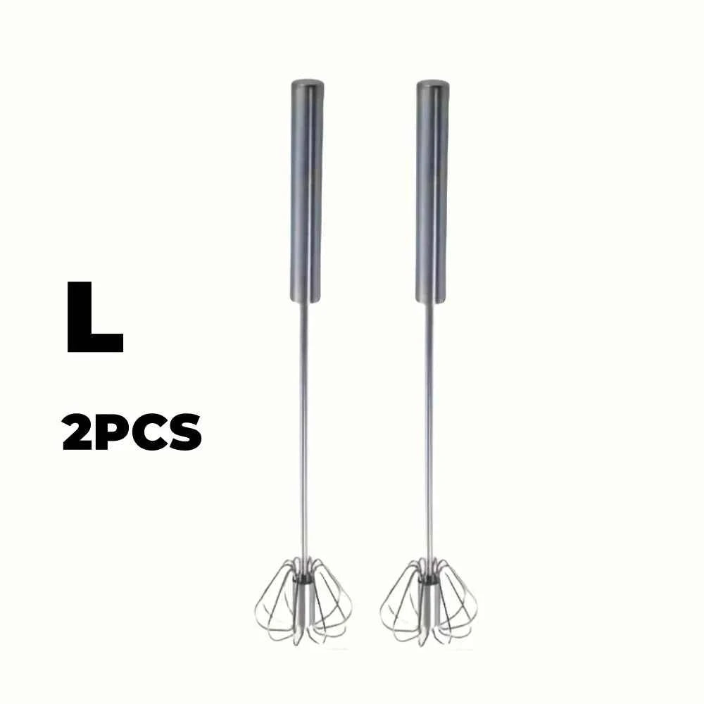 Stainless Steel Egg Beater - Durable Semi-Automatic Mixer for Effortless Mixing - The Silver Spoon