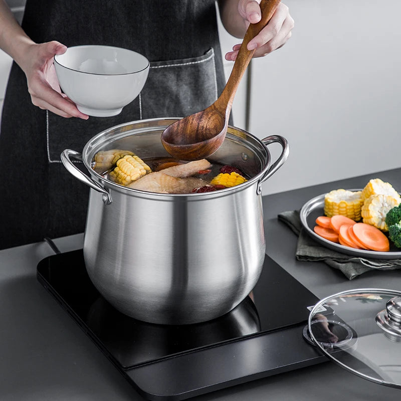 Small Stainless Steel Stock Pot - Perfect for Soups, Stews, and Rice - The Silver Spoon