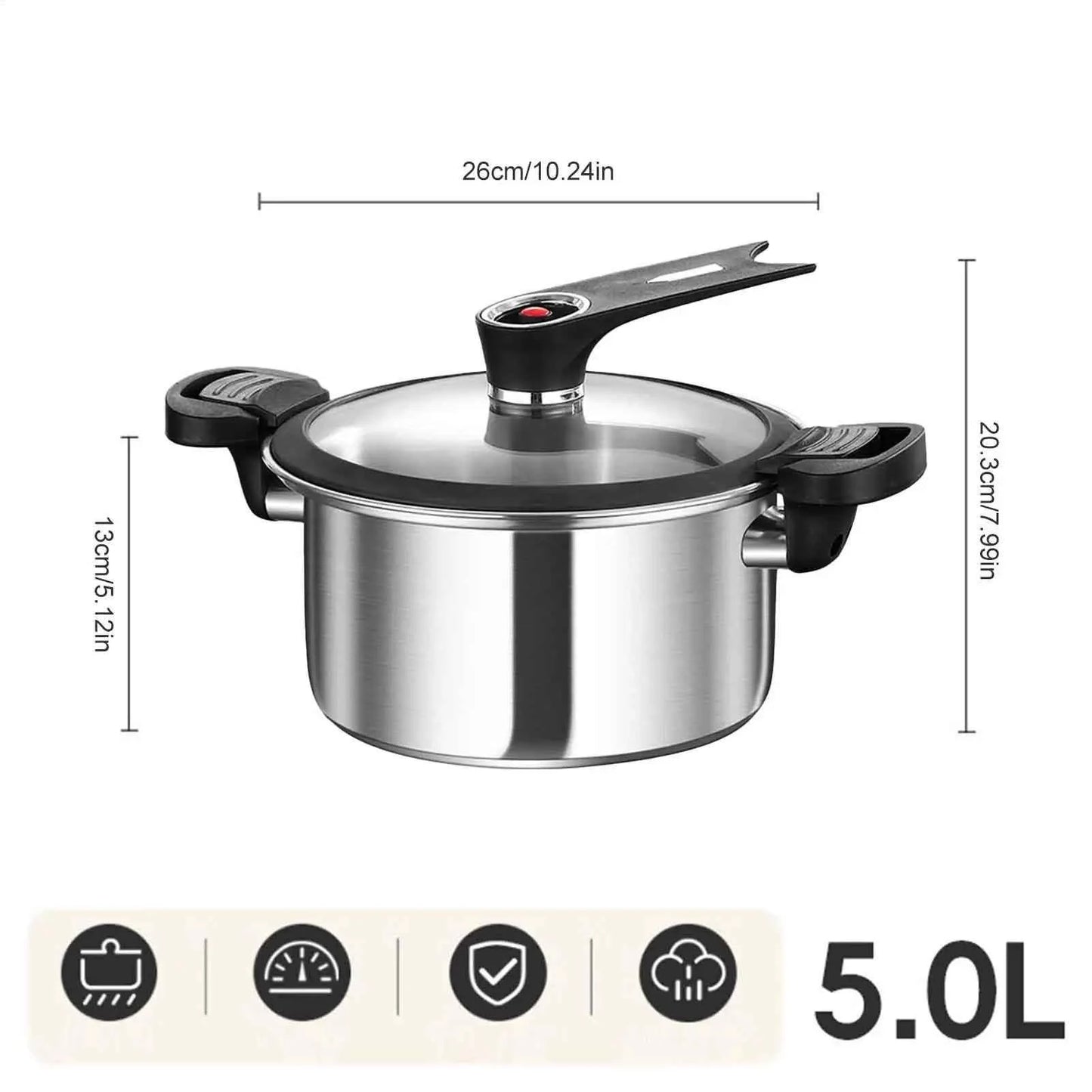 Stainless Steel Pressure Cooker for Fast Cooking, Stews & Soup - The Silver Spoon
