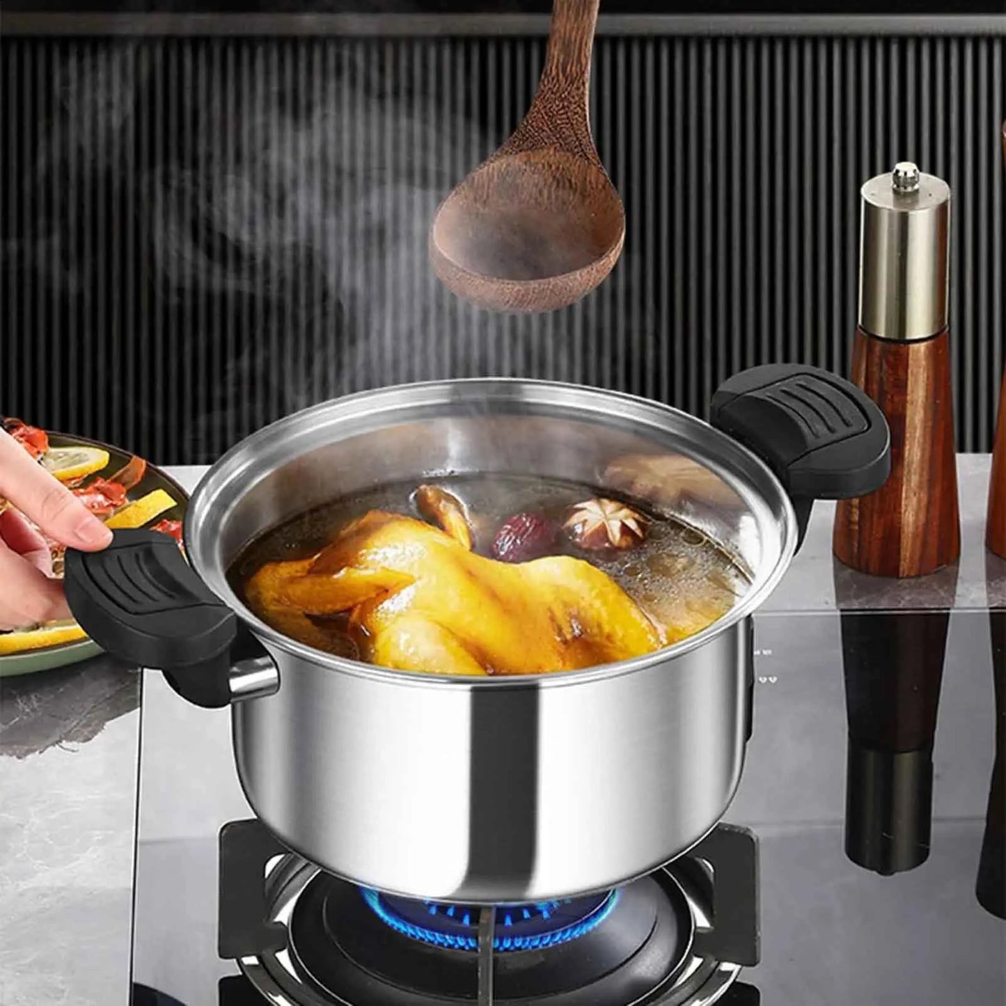 Stainless Steel Pressure Cooker for Fast Cooking, Stews & Soup - The Silver Spoon