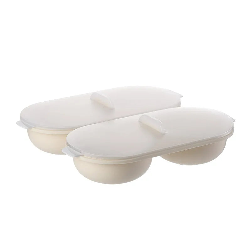 Microwave Egg Cooker 1/2pcs Double Layers with Lid - The Silver Spoon
