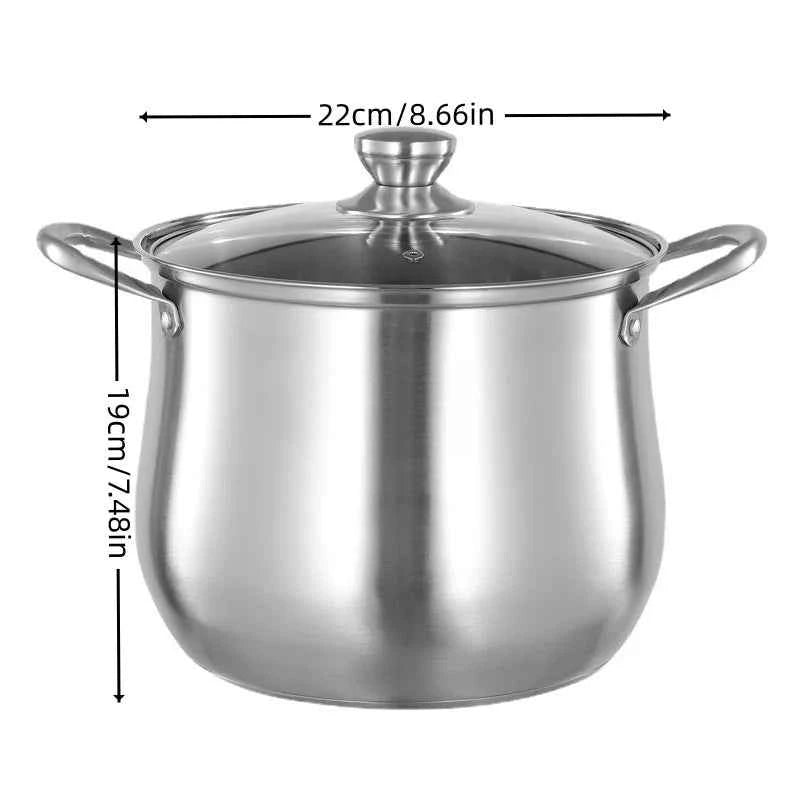 Small Stainless Steel Stock Pot - Perfect for Soups, Stews, and Rice - The Silver Spoon