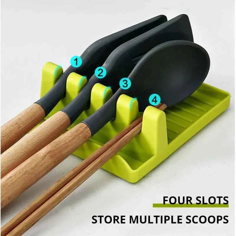 Spatula Rack Holder - 1 Piece Pot Lid Rack Counter Top Shelve - The Silver Spoon