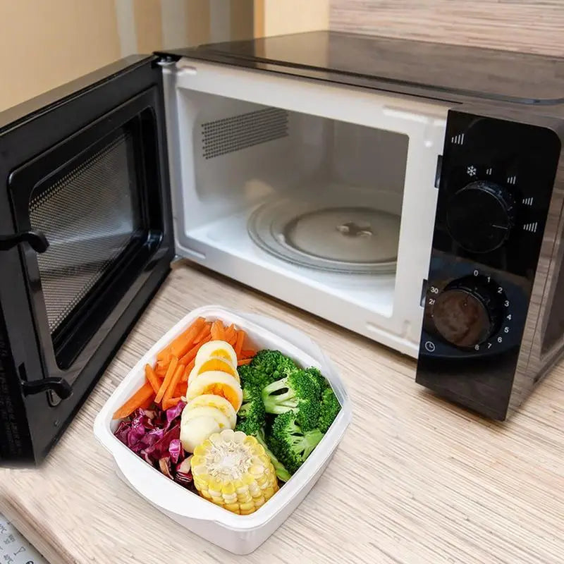 Microwave Vegetable Steamer for Healthy Cooking - Versatile Steam Bowl for Vegetables and Fish Prep - The Silver Spoon