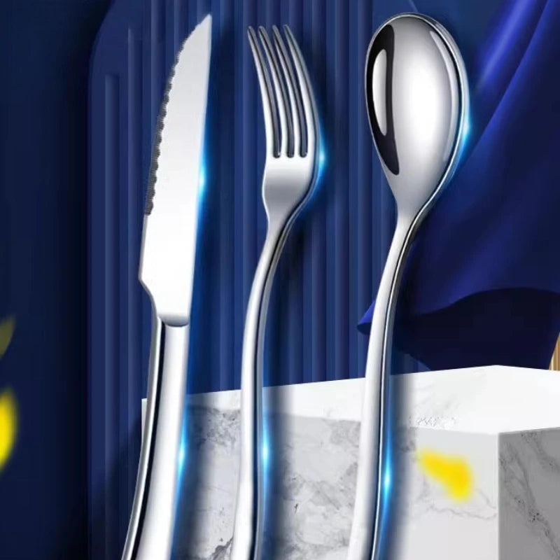 Stainless Steel Dining Cutlery Set - 3 Piece Knife, Fork, and Spoon - The Silver Spoon