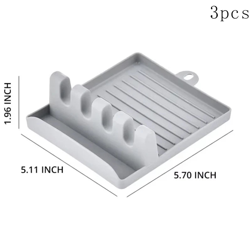 Spatula Rack Holder - 1 Piece Pot Lid Rack Counter Top Shelve - The Silver Spoon