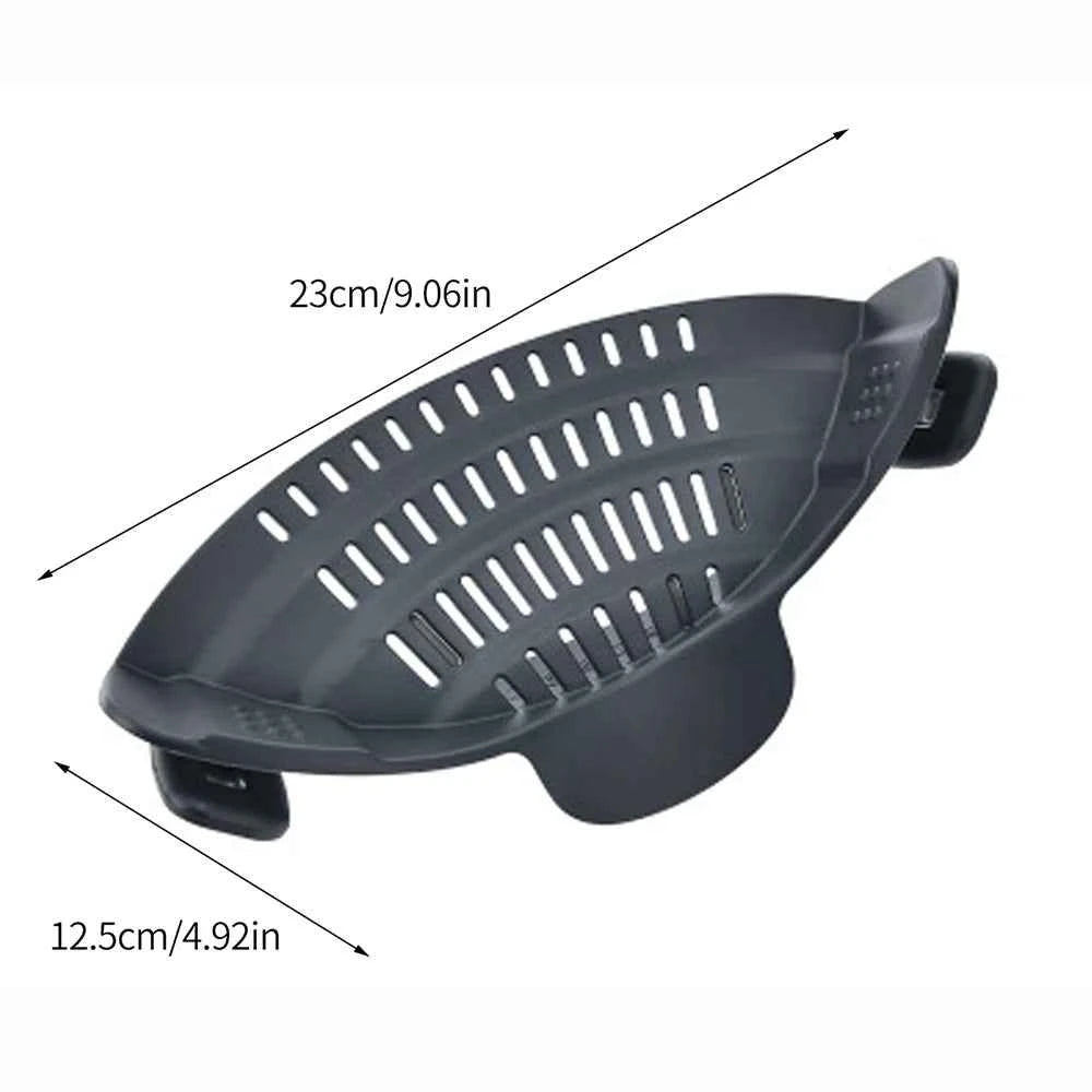 Clip-On Silicone Kitchen Strainer for Pots and Pans - The Silver Spoon