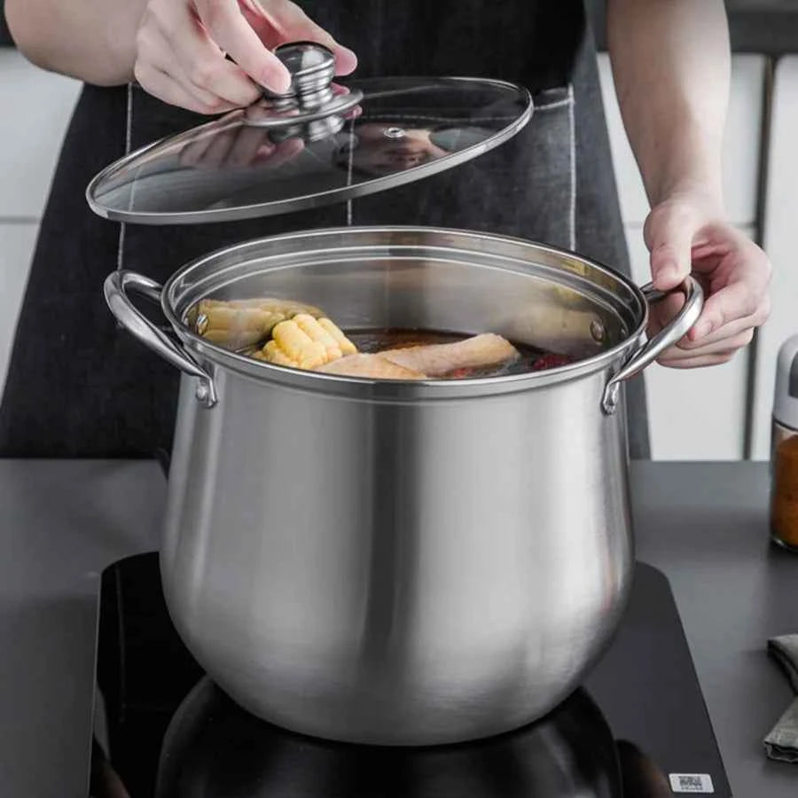 Small Stainless Steel Stock Pot - Perfect for Soups, Stews, and Rice - The Silver Spoon