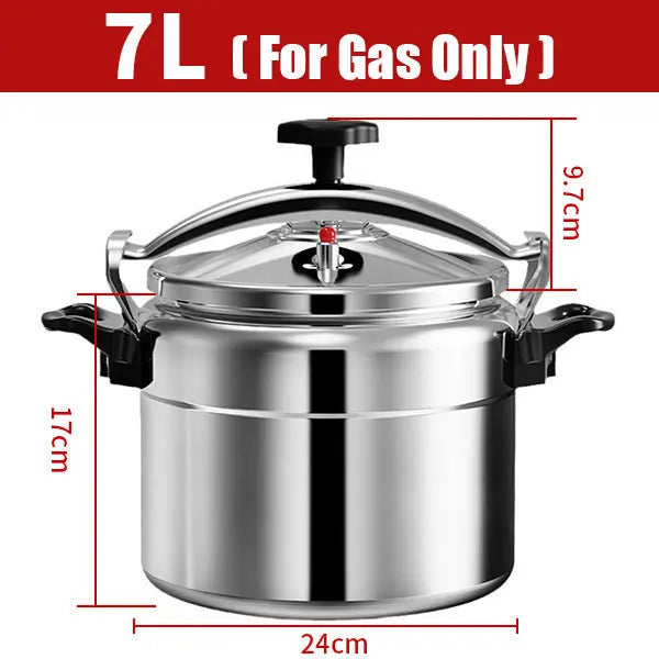 Aluminum Pressure Cooker for Gas - Safe with Easy Lock Lid - The Silver Spoon