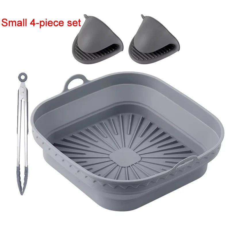 Silicone Air Fryer Basket Tray Container 20-23cm - The Silver Spoon