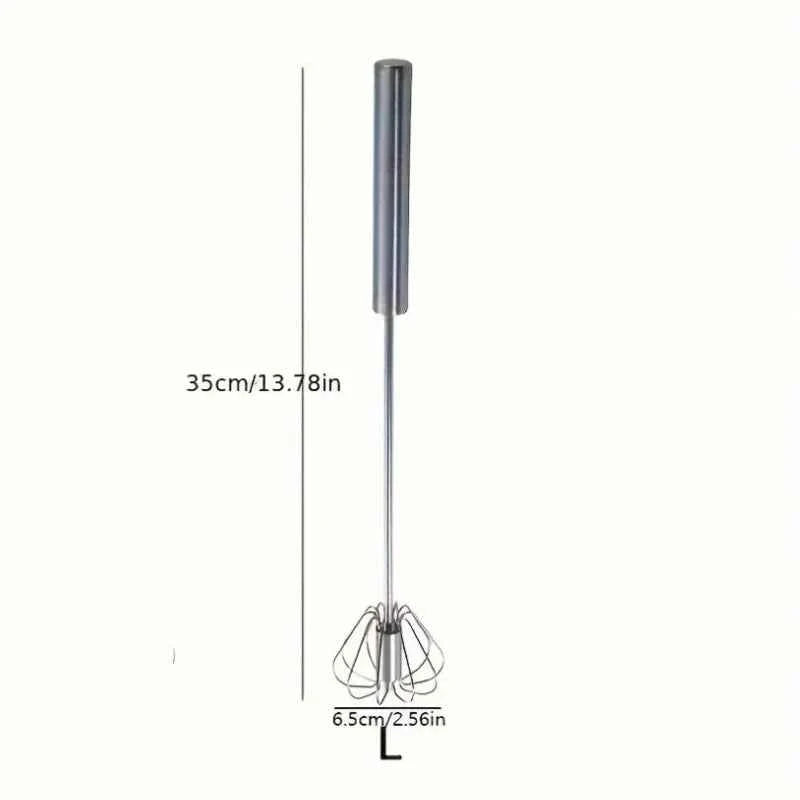 Stainless Steel Egg Beater - Durable Semi-Automatic Mixer for Effortless Mixing - The Silver Spoon