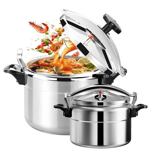 Aluminum Pressure Cooker for Gas - Safe with Easy Lock Lid - The Silver Spoon