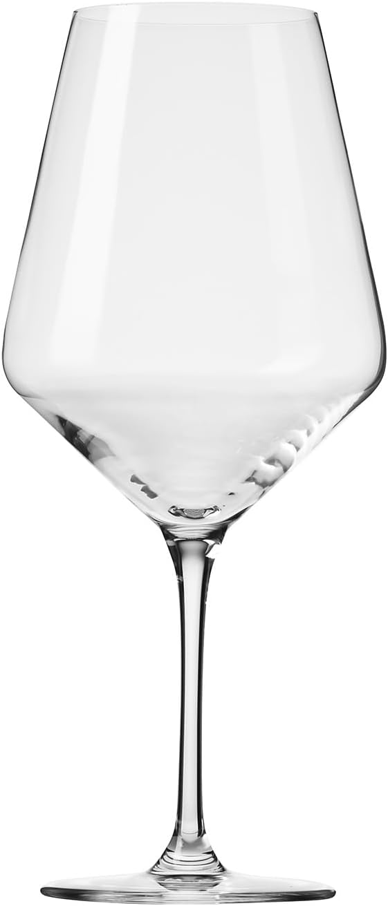 Krosno Crystal Red Wine Glasses, Set of 4, 650 ml, Avant-Garde Collection, Ideal for Home, Restaurant and Receptions, Dishwasher Safe