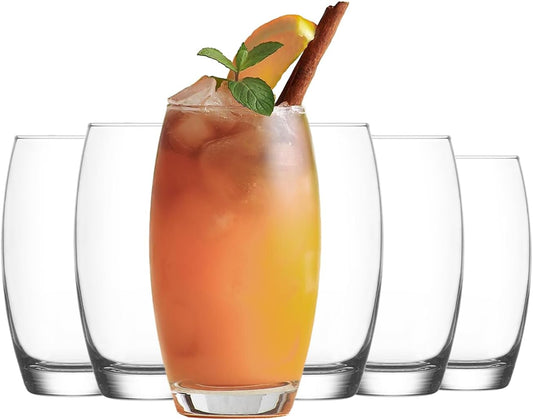 NORDIC SCHILLER Highball Glasses, Pack of 6, 510 ml Cocktail Glasses, Long Drink Glasses, Water Glass, Gin Juice Drinking Glasses, Glassware Cup Set