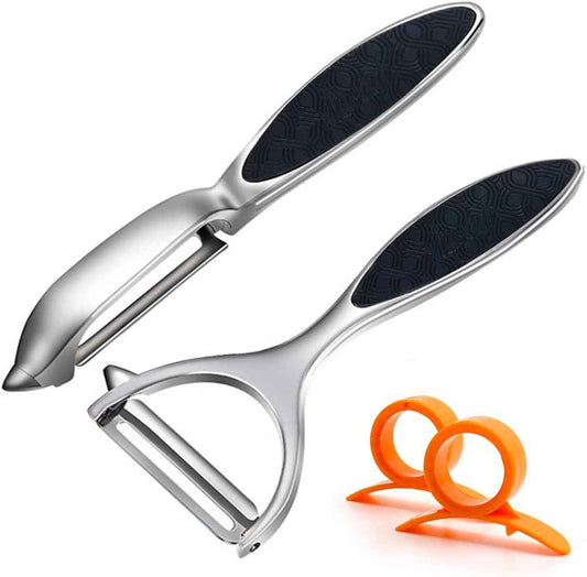 2 Piece Manual Stainless Steel Double-Edged Peeler - The Silver Spoon