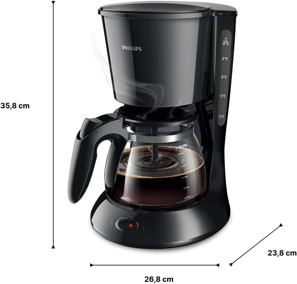 Philips HD7461/20 Daily Filter coffee maker, removable, rotatable filter, black