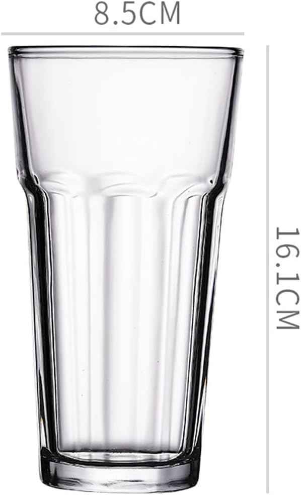 500 ml drinking glass, set of 6, transparent drinking glasses for daily use, sturdy high pint glasses for highball drinking