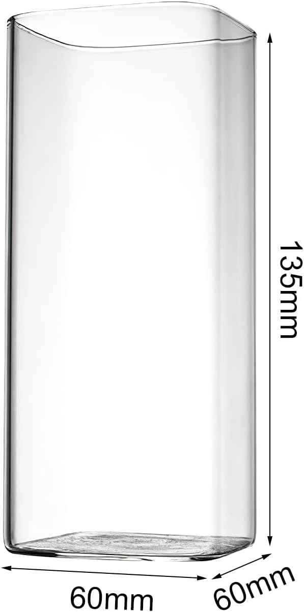 HENGBIRD Clear Drinking Glasses, 4 Pieces, 400 ml, Water Glasses, Long Drink Glasses, Thin Square, Elegant Bar Glasses for Water, Juice, Beer, Drinks, Cocktails, Mojito and Mixed Drinks