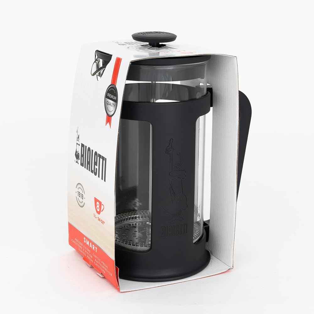 Bialetti French Press Smart Coffee Maker, Black, One Size, 1.0 Litres