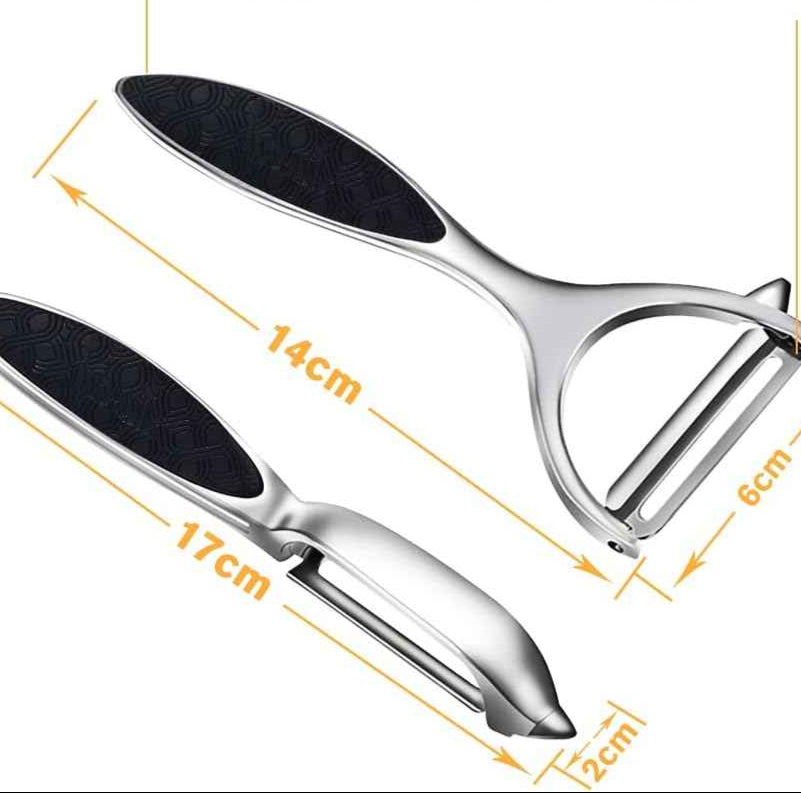 2 Piece Manual Stainless Steel Double-Edged Peeler - The Silver Spoon