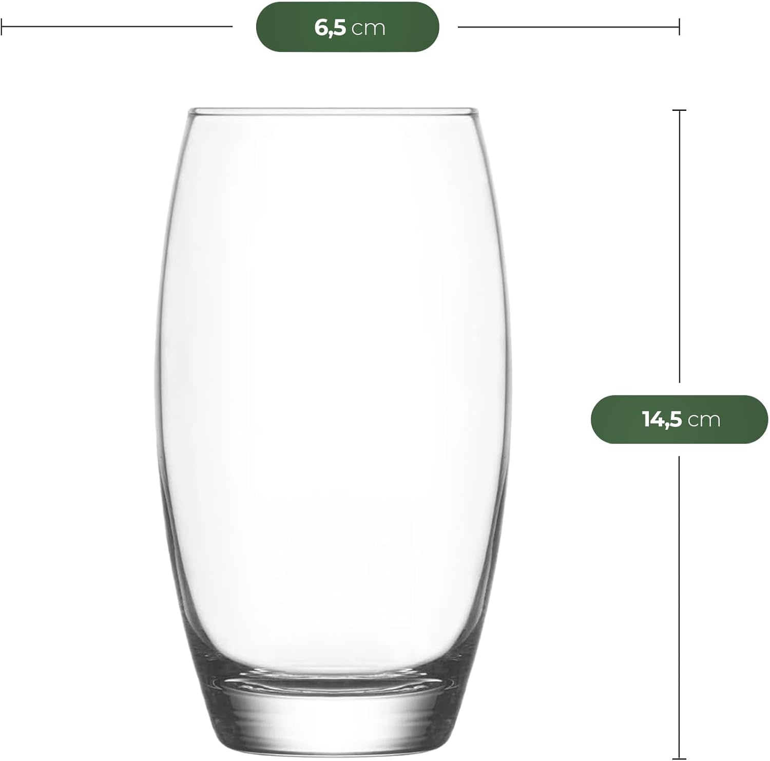 NORDIC SCHILLER Highball Glasses, Pack of 6, 510 ml Cocktail Glasses, Long Drink Glasses, Water Glass, Gin Juice Drinking Glasses, Glassware Cup Set